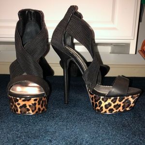 Bebe Lepoard High Heels size 7 1/2